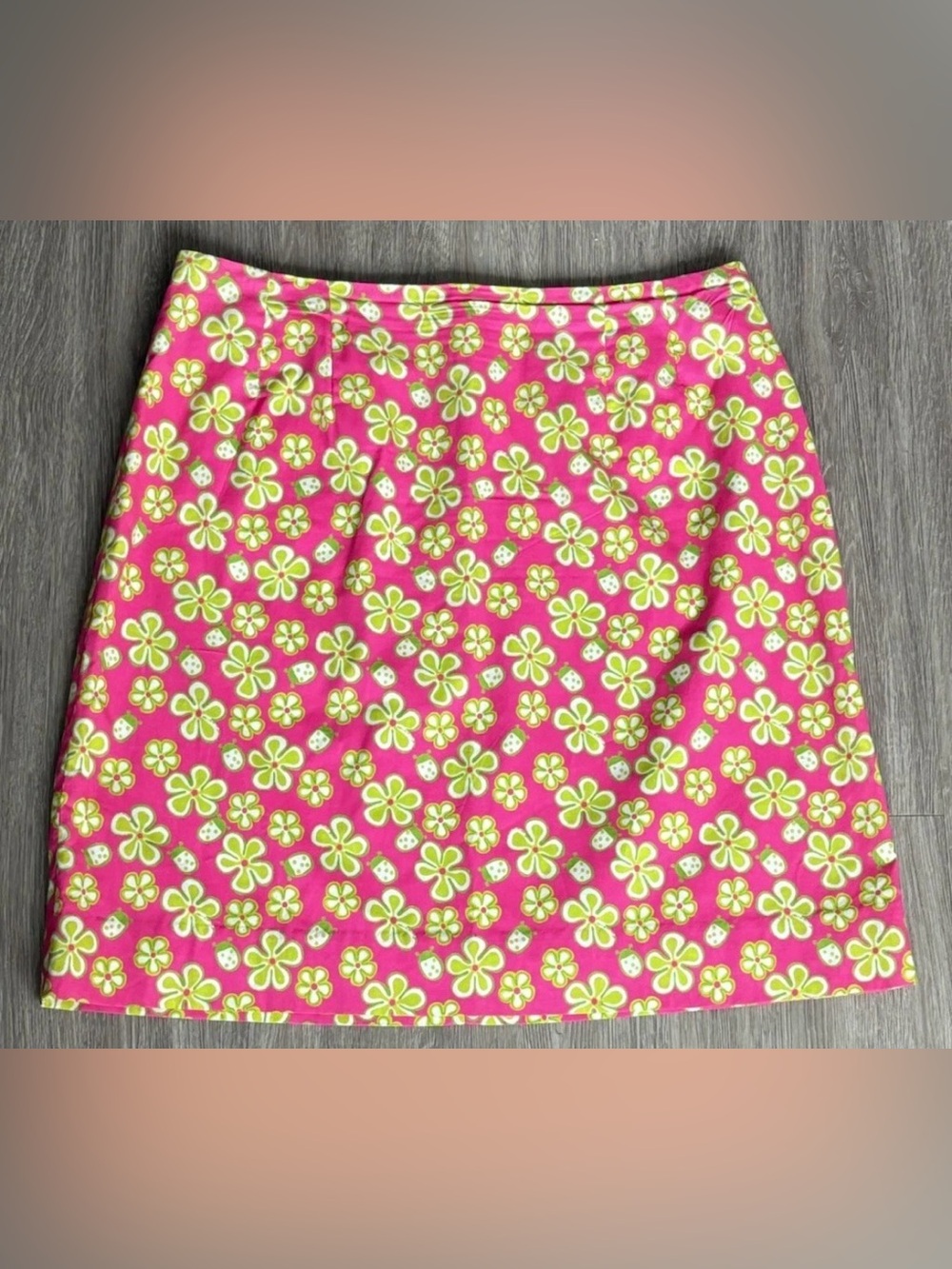 Lilly Pulitzer Floral Skirt Size 8 Ladybug Colorful Preppy Golf Vintage Rare